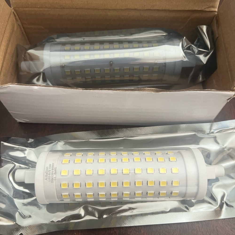 SET of 2 Attaljus LED R7S 15W DIM 120v 6000 K Floodlights NEW OPEN BOX